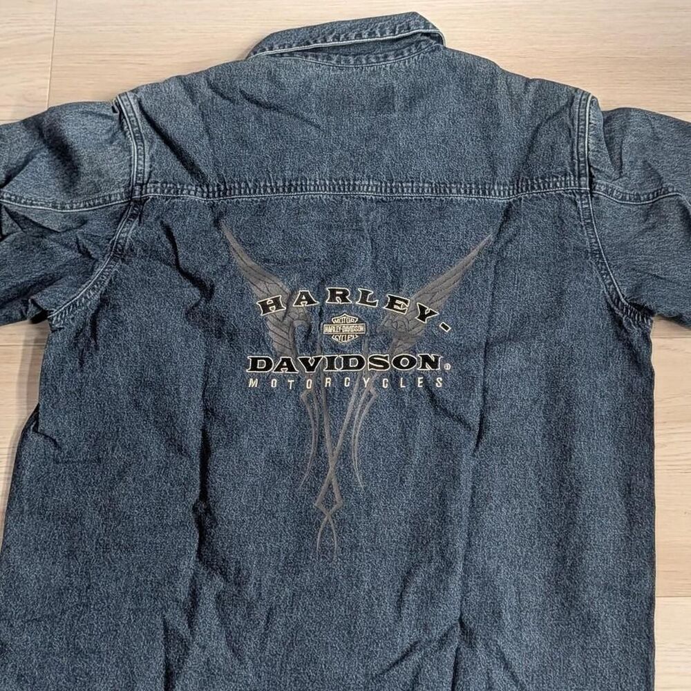Harley Davidson Women's Denim Shirt Motorcycle